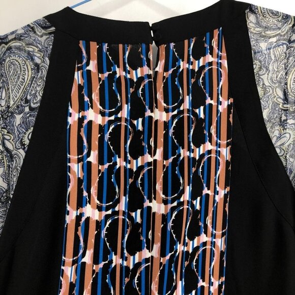 NWT BCBGMAXAZRIA Kathy Abstract paisley print sheer balloon  sleeve blouse xxs - Picture 12 of 16